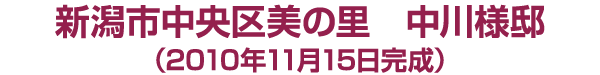 中央区美の里　中川様邸　2010年11月15日完成